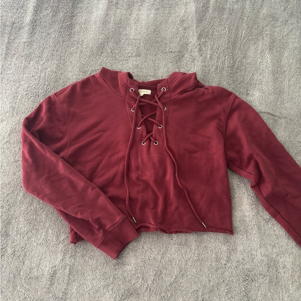 Maroon Pacsun Crop Top sweatshirt/crewneck/ hoodie Size XS